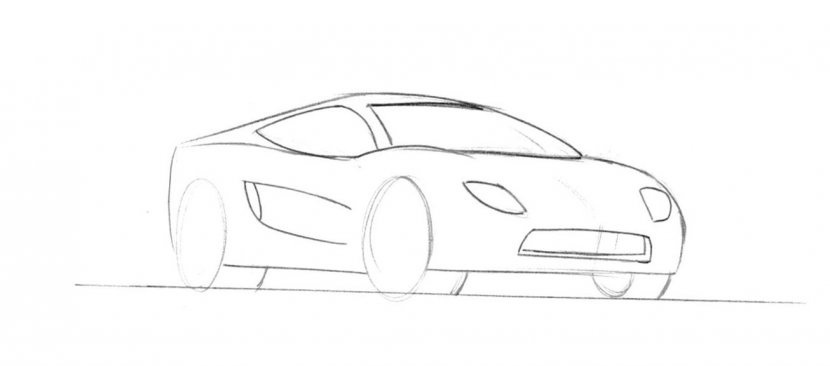 Compact Car White Automotive Design Sketch - Black And Drawings Transparent PNG