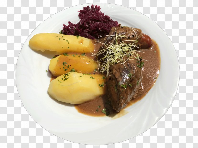 German Cuisine Pot Roast Sauerbraten Romeritos Gravy - Food - Roulade Transparent PNG