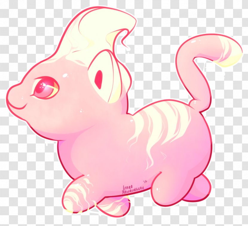 Whiskers Cat Horse Pony Dog - Watercolor - Strawberry Ice Cream Transparent PNG