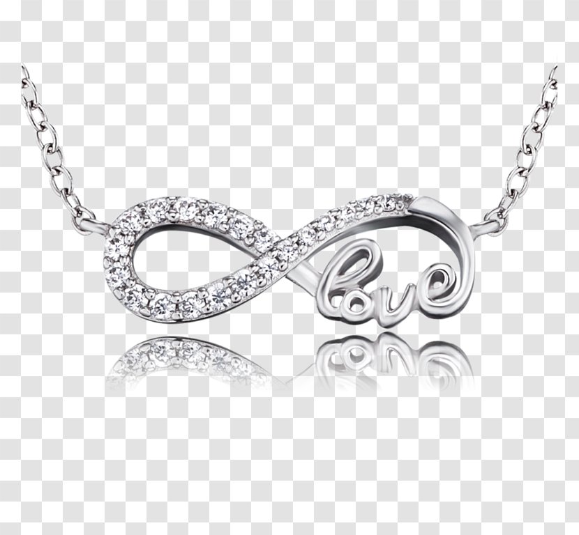 Earring Necklace Jewellery Chain Silver - Jeweler - Infinity Love Transparent PNG
