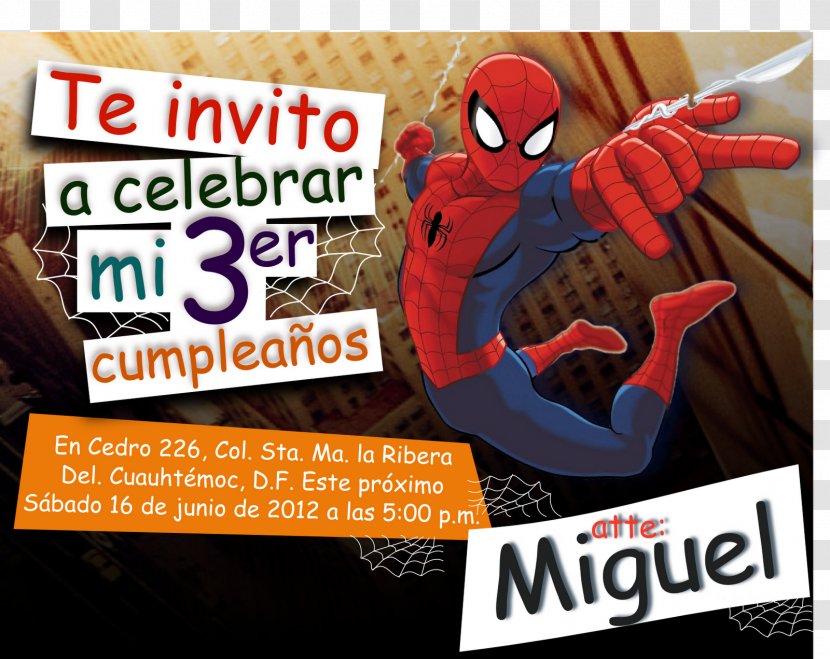 Spider-Man Convite Party Printing Graphic Design - Spiderman - Spider-man Transparent PNG