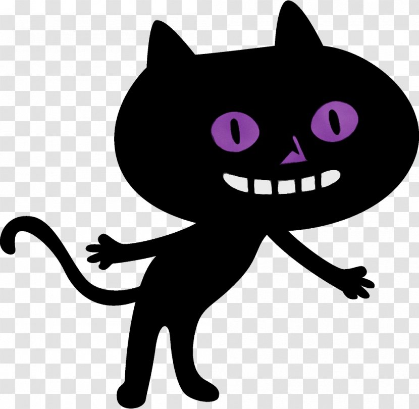 Cat Black Cartoon Clip Art Small To Medium-sized Cats - Tail Snout Transparent PNG