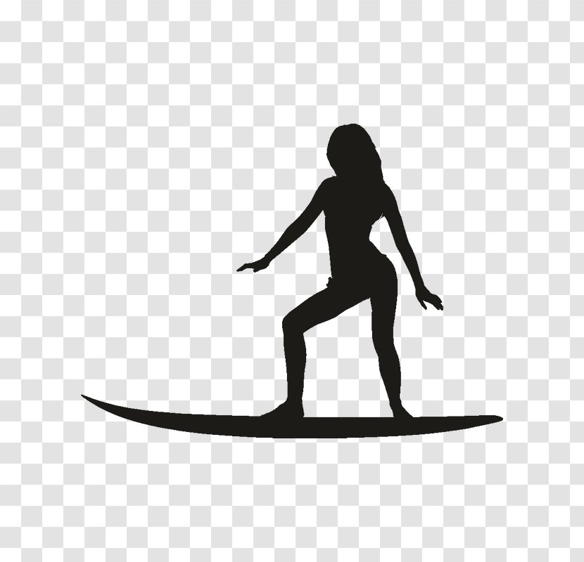 T-shirt Surfing Sticker Decal Surf Girl - Silhouette - Tshirt Transparent PNG