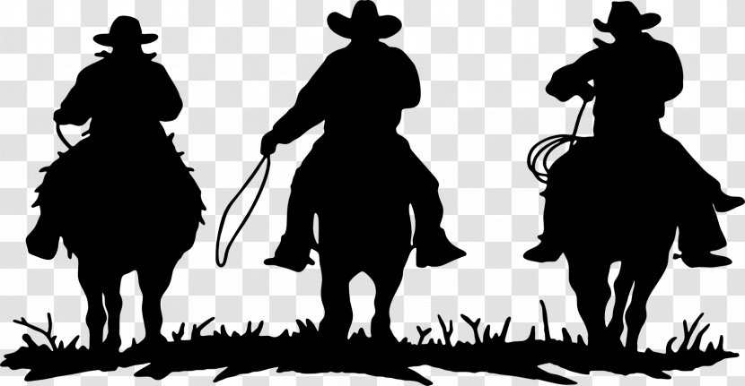 American Frontier Cowboy Silhouette Clip Art Transparent PNG