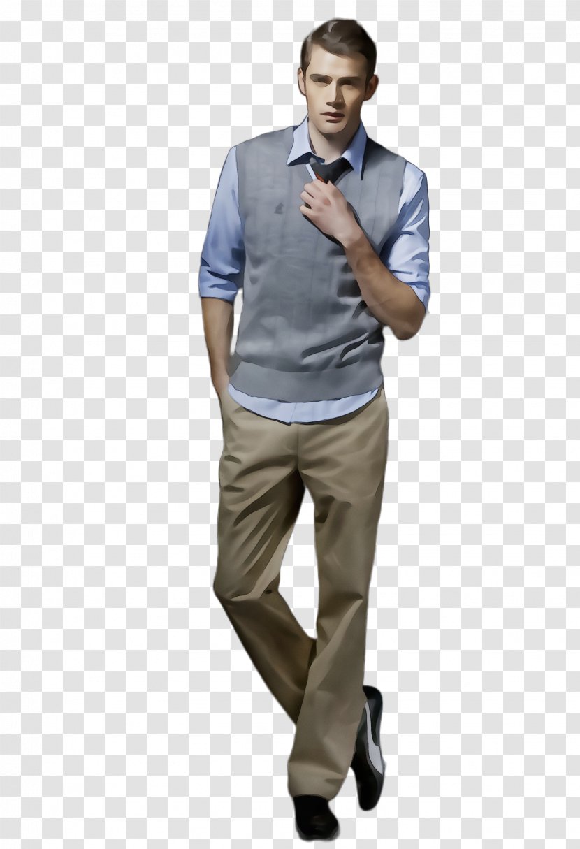 Clothing Blue Standing Jeans Khaki - Pocket Male Transparent PNG