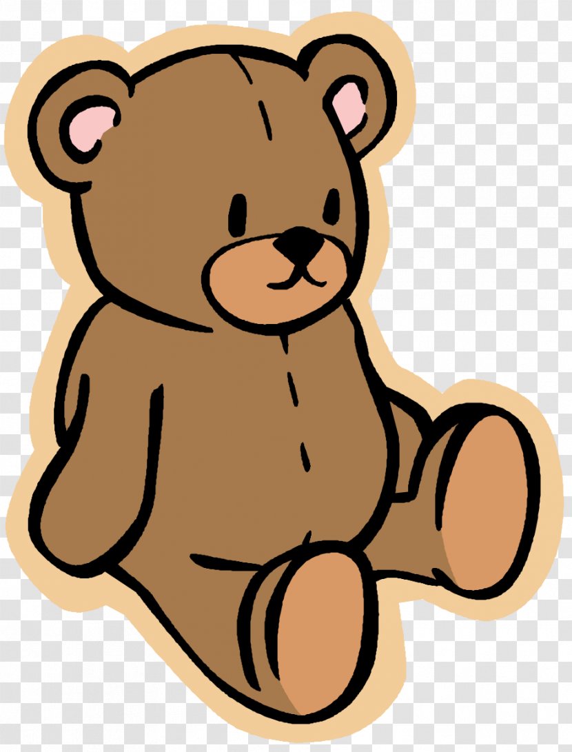 Teddy Bear - Cartoon - Brown Sticker Transparent PNG