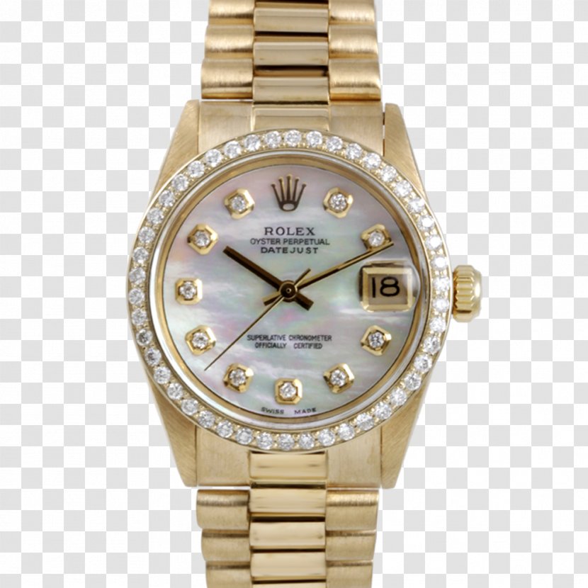 Rolex Watch Colored Gold Diamond Transparent PNG