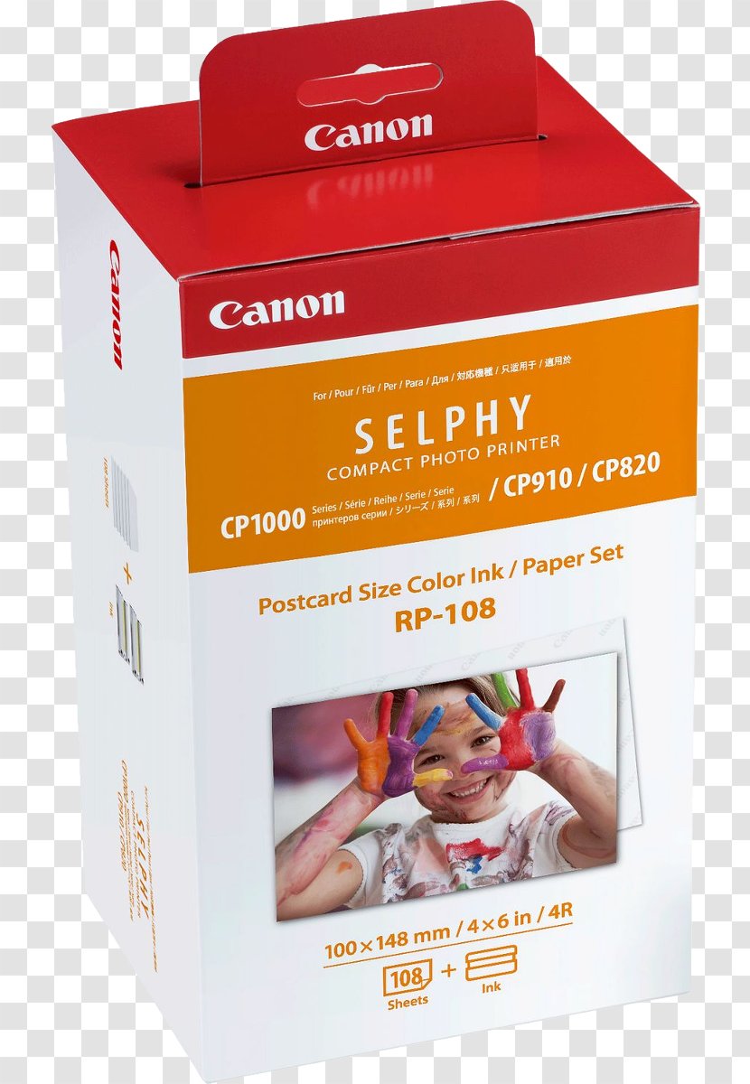 Canon RP-108 Color Ink Paper Set SELPHY CP1300 Cartridge - Printer Transparent PNG