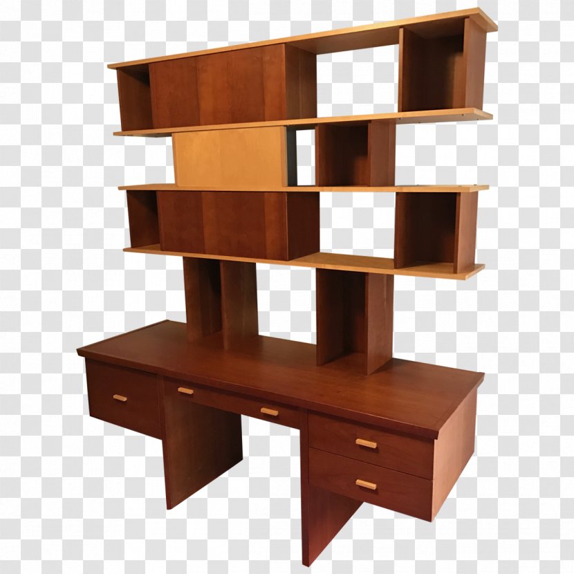 Shelf Bookcase Desk Drawer - Table - Angle Transparent PNG
