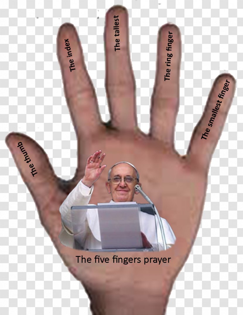 Finger Prayer Pope Rosary Ave Maria - Hand - Francis Transparent PNG