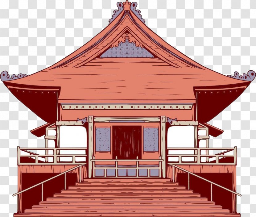 Japanese Architecture - Photography - Red Hand Painted Transparent PNG