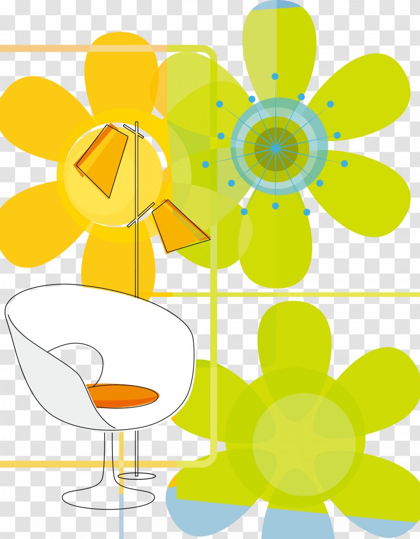 Table Chair Floral Design White - Drinkware - Clock Desk Lamp Flowers Transparent PNG