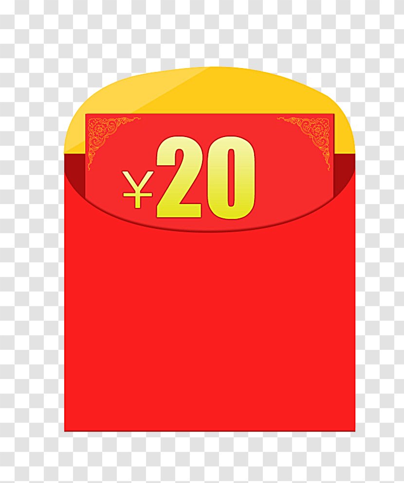 Red Envelope Letter - Brand - 20 Yuan Transparent PNG