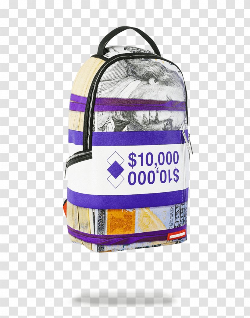 Sprayground Backpack Currency Strap Money Zipper - Clothing Accessories Transparent PNG