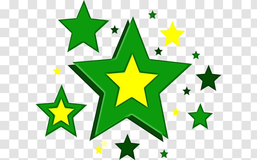 Green Flag Star - Watercolor Transparent PNG