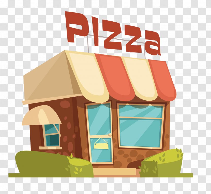 Pizza Fast Food Italian Cuisine Illustration - Delivery - Cartoon Casual Physical Shop Transparent PNG