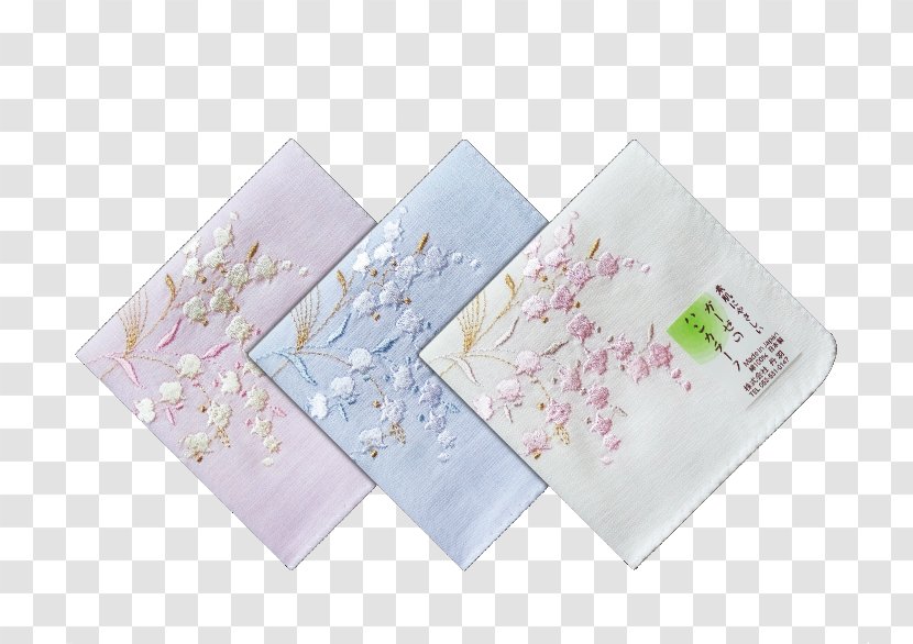 Japan Handkerchief Embroidery Cotton Textile - Material - Cherry Pattern Transparent PNG