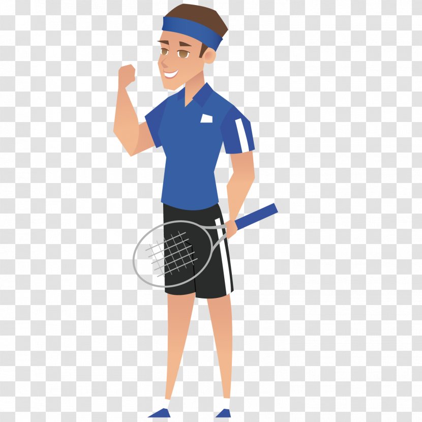 Tennis Badminton T-shirt - Sleeve - Playing Man Transparent PNG