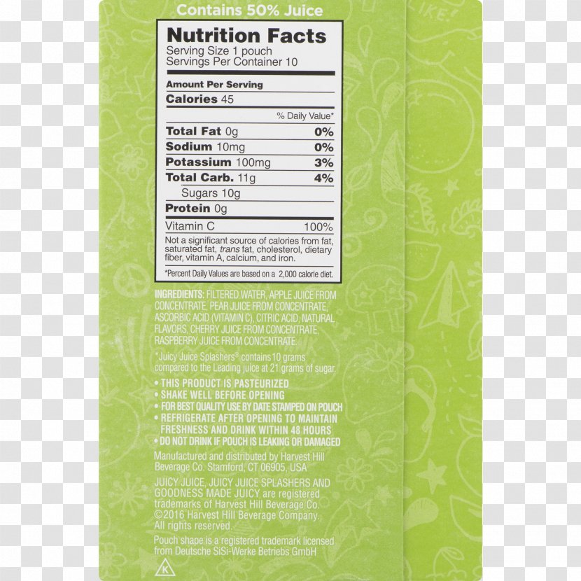 Apple Juice Nutrient Punch Nutrition - Juicebox Transparent PNG