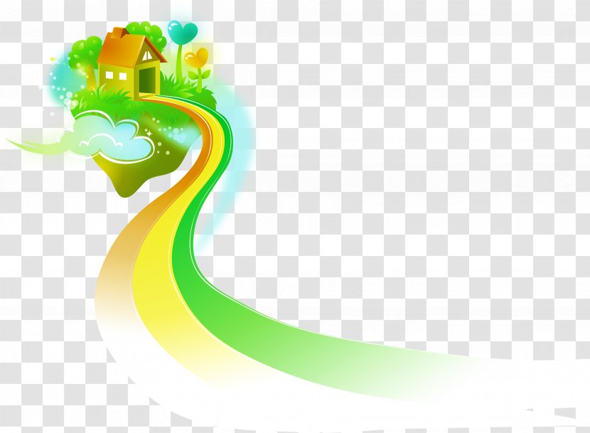 Cartoon Download Illustration - Green - Creative House Elements Transparent PNG