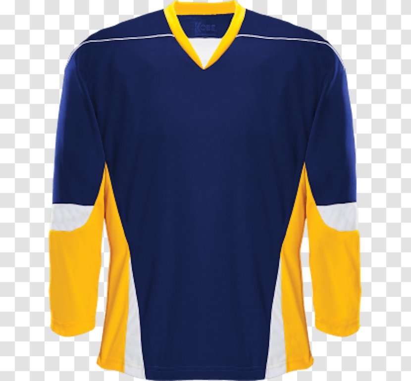 blue and yellow hockey jersey