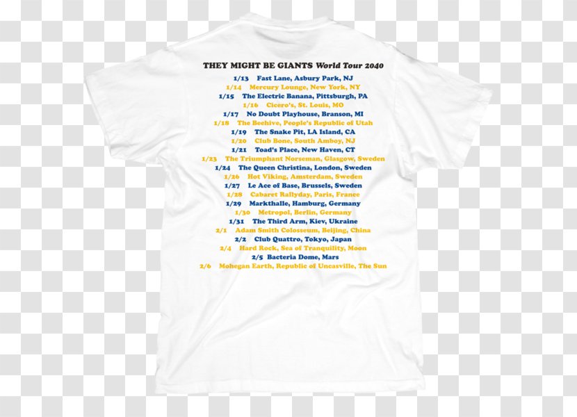 Concert T-shirt They Might Be Giants Transparent PNG
