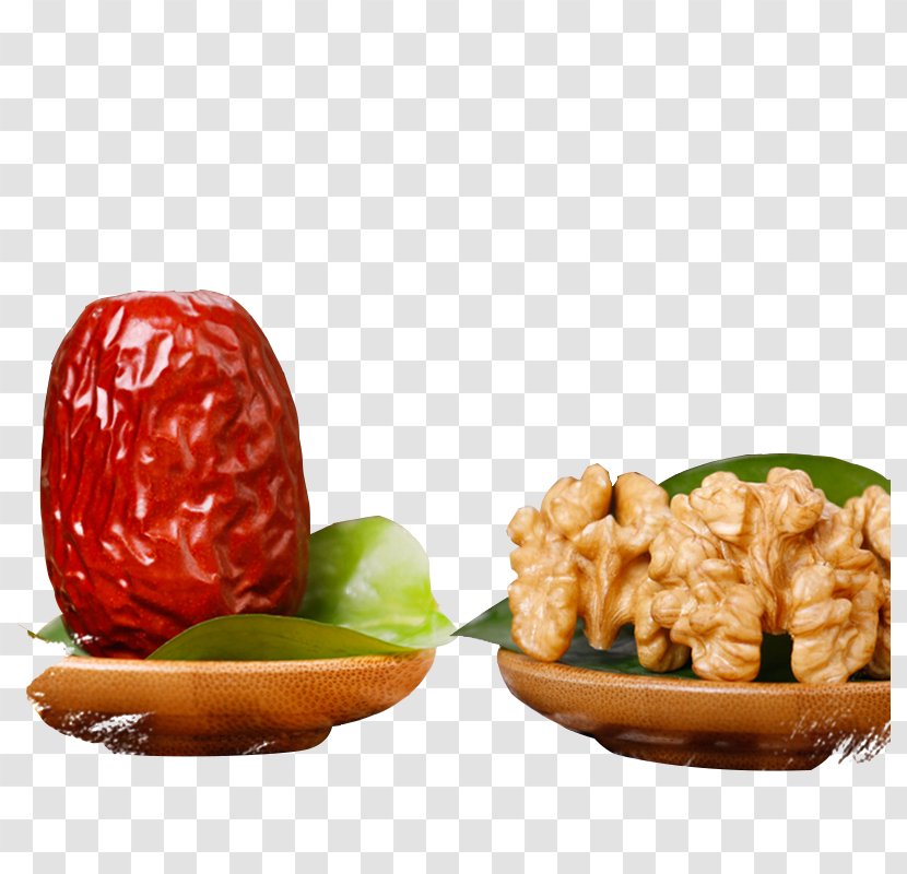 Vegetarian Cuisine Walnut Dim Sum Jujube - Food - Dates And Walnuts Transparent PNG