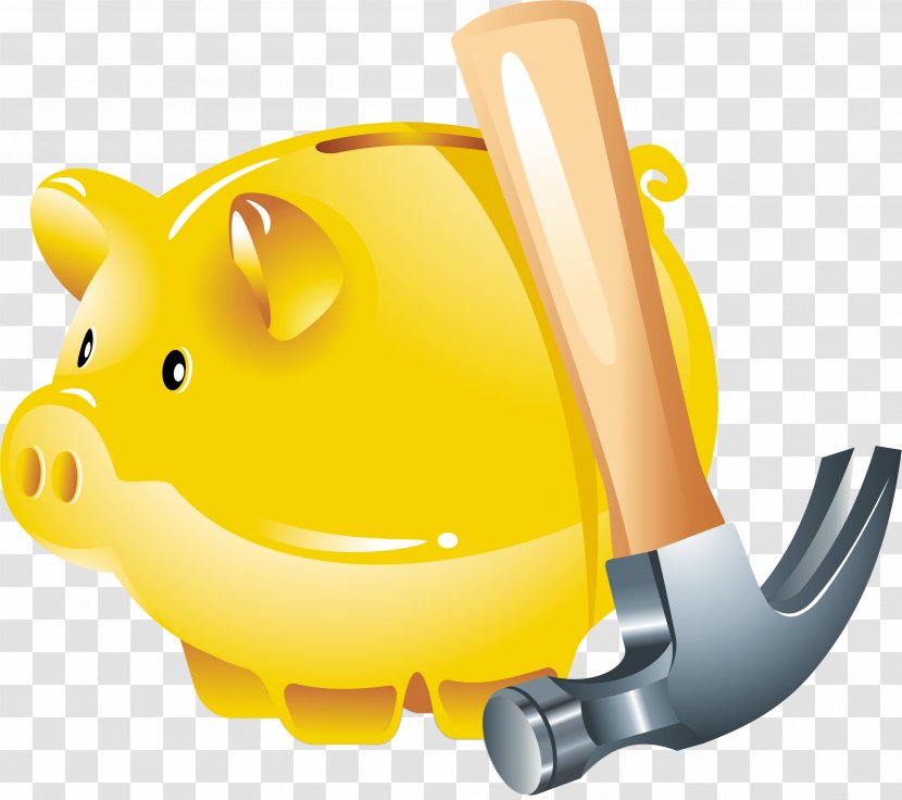Piggy Bank Coin Money - Flat Design Transparent PNG