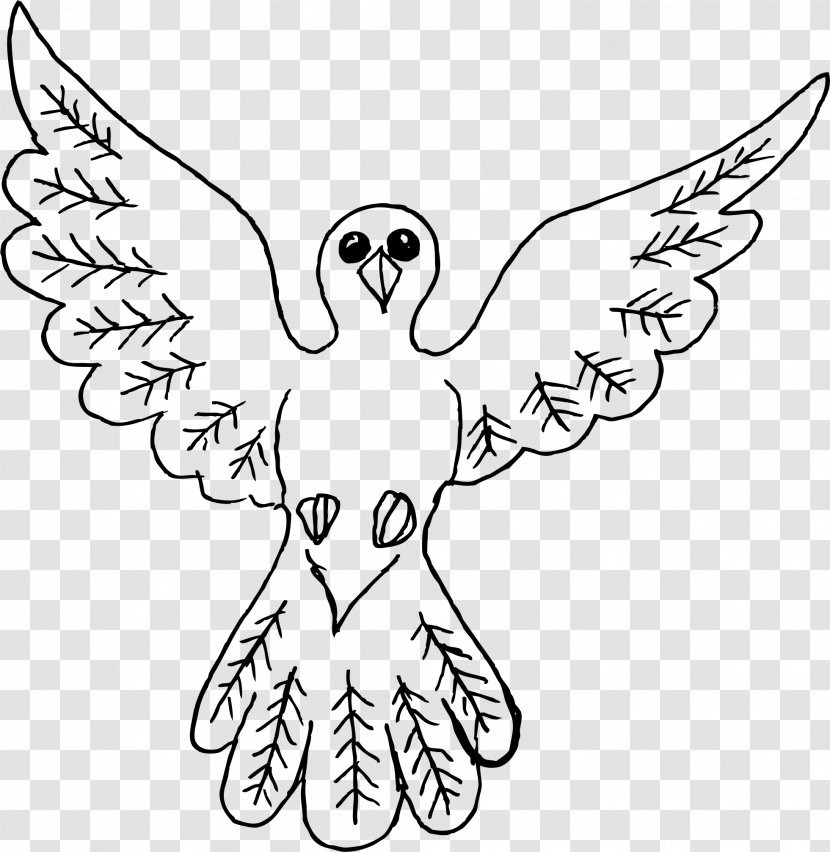 Columbidae Drawing Doves As Symbols Line Art - Cartoon - Simple Bird Transparent PNG