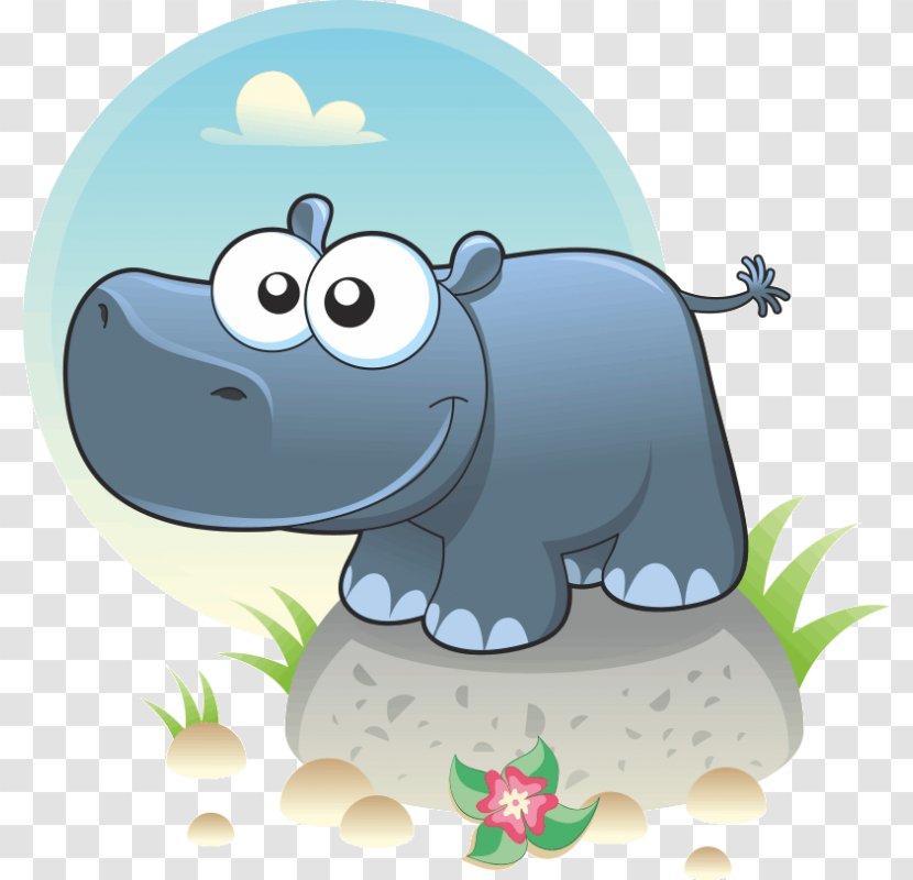 Hippopotamus Cartoon Animation - Mammal Transparent PNG