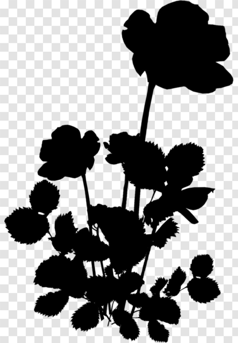 Black & White - Plants - M Flower Plant Stem Leaf Clip Art Transparent PNG
