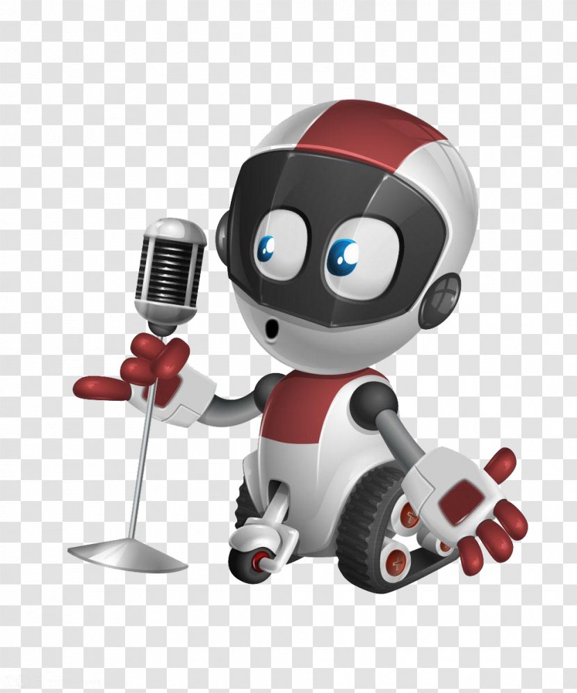 Cartoon Robot - Singing Material Transparent PNG