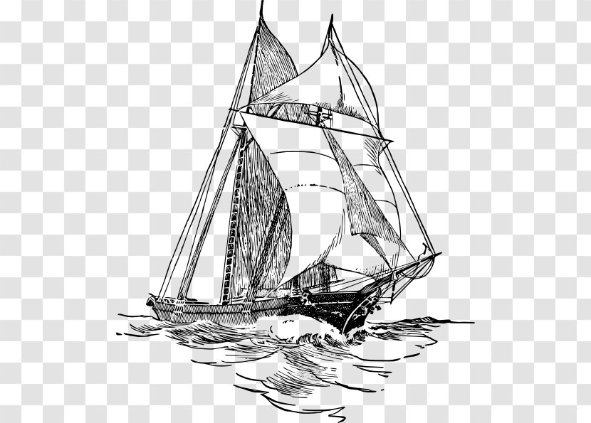 Sailing Ship Sailboat - Vehicle - Ink Boat Transparent PNG