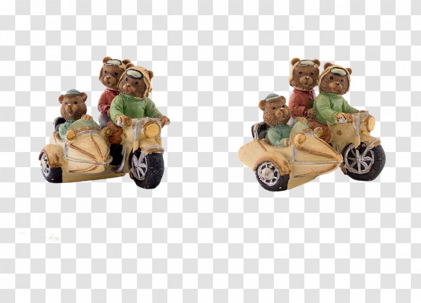 Bear Chess Motorcycle Sidecar - Heart - Family Ride Transparent PNG