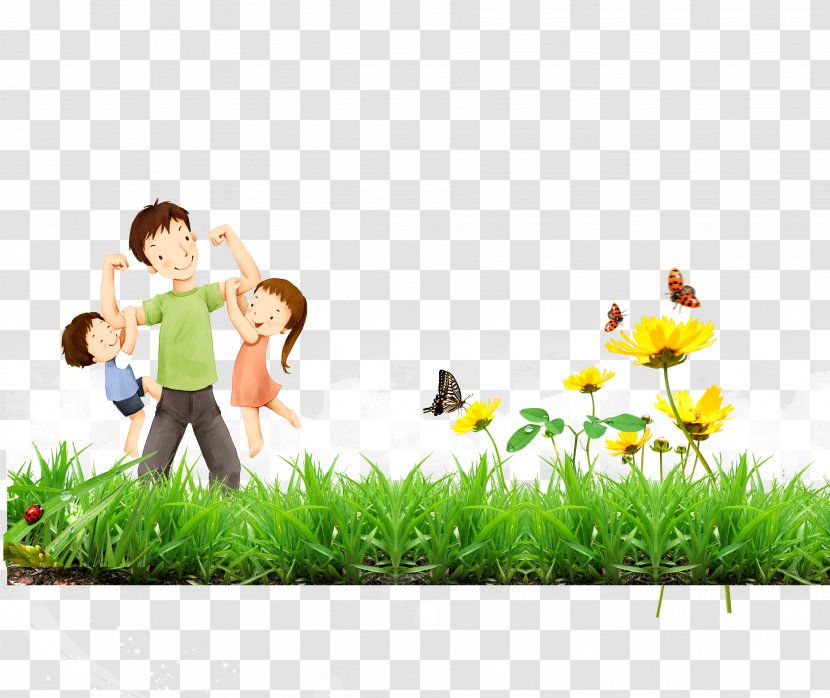 Father's Day Family Son Daughter - Vecteur - Thanksgiving Transparent PNG
