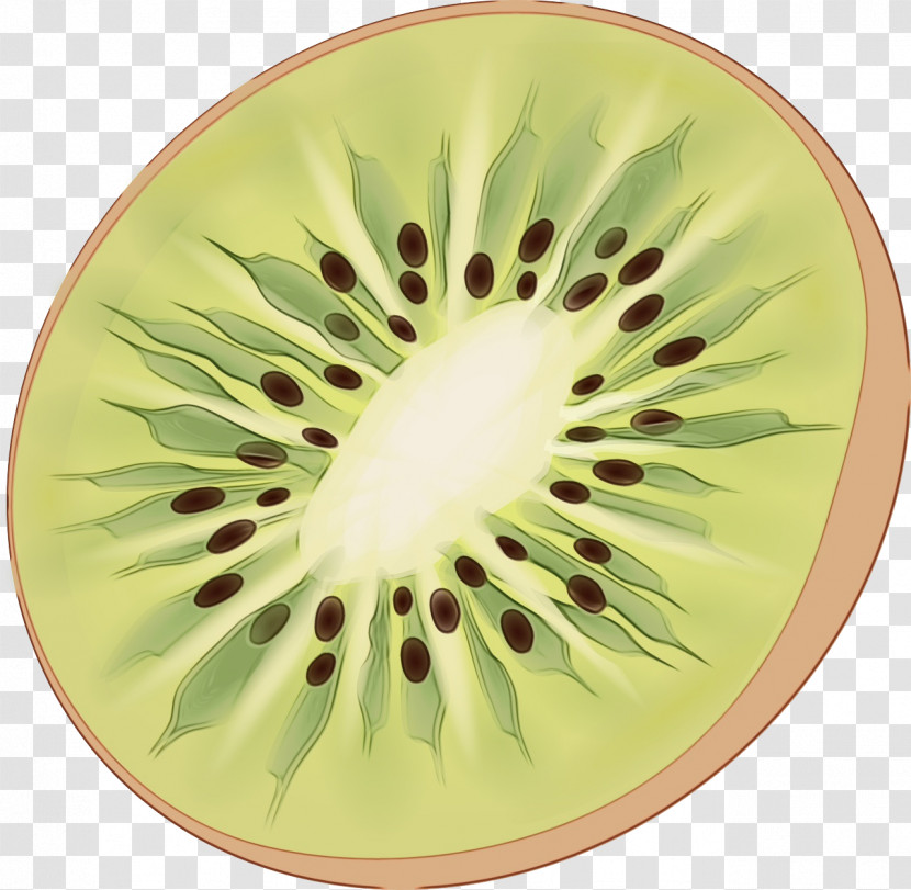 Kiwifruit Green Plate Dishware Yellow Transparent PNG