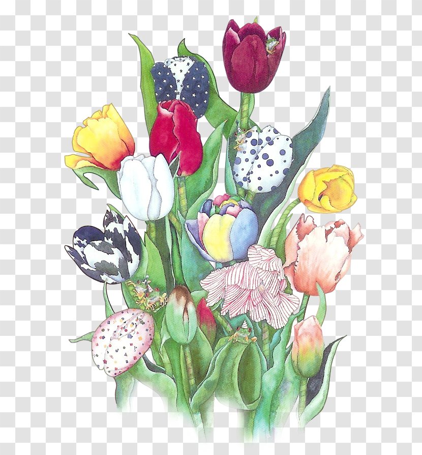 Tulip Watercolor Painting Flower Floral Design - India Ink Transparent PNG
