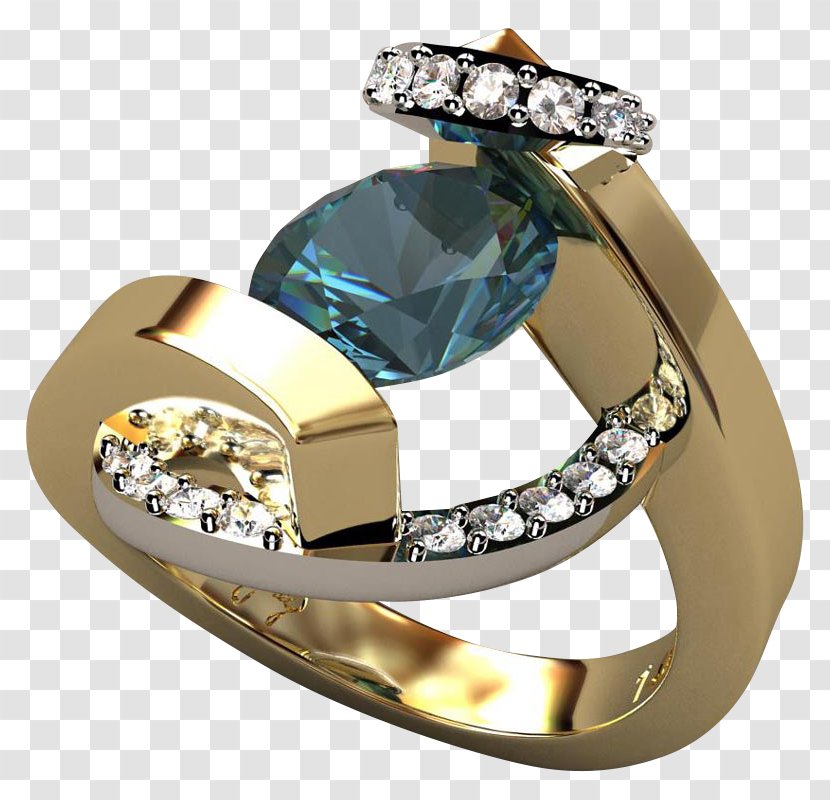 Engagement Ring Jewellery Wedding Diamond - Platinum - Green Shading Transparent PNG