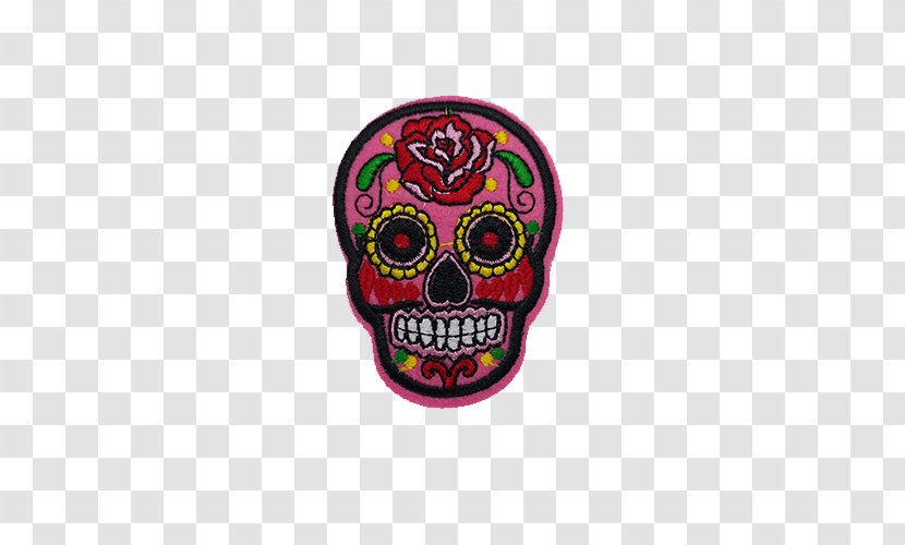 Calavera Embroidered Patch Iron-on Embroidery Day Of The Dead - Logo - Sugar Skull Transparent PNG