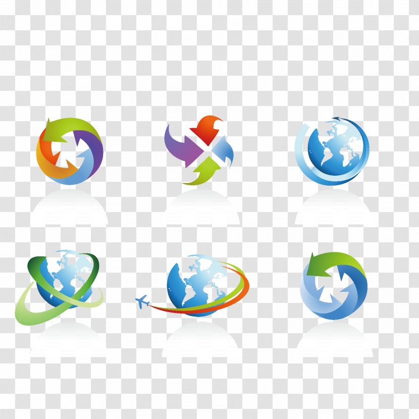 Globe Logo Illustration - Vector Arrow And Earth Transparent PNG
