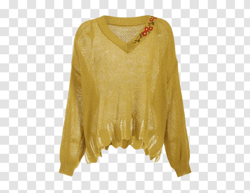 Sleeve Neck - Blouse - Pull Goods Transparent PNG