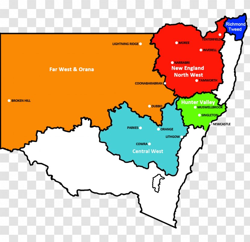 New South Wales Orana Training Skill Map - Central West Transparent PNG