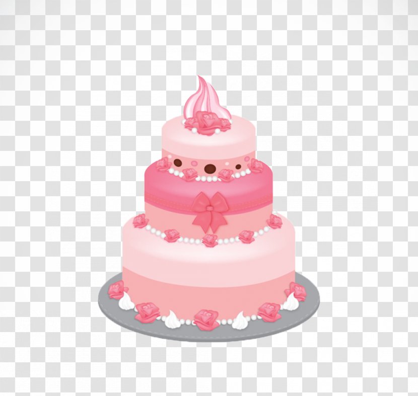 Birthday Cake Icing Layer Cupcake Wedding - Vanilla - Pink Transparent PNG