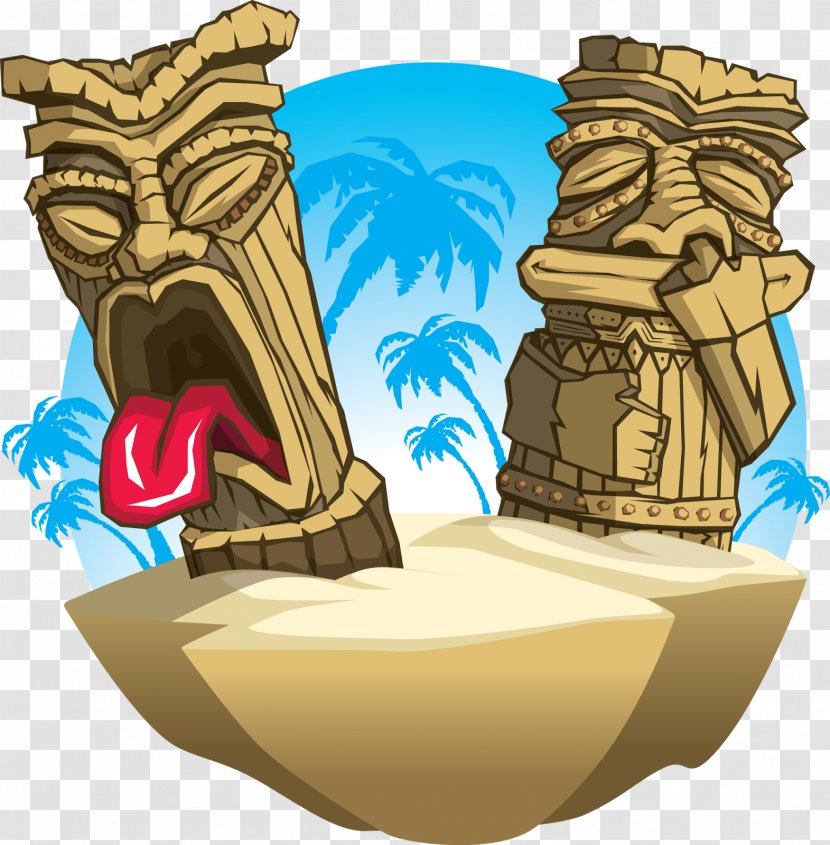 Tiki Cartoon Font - Mythical Creature - Hut Transparent PNG