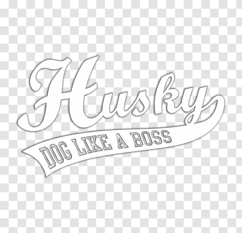 Logo White Brand Line Font - Husky Dog Transparent PNG