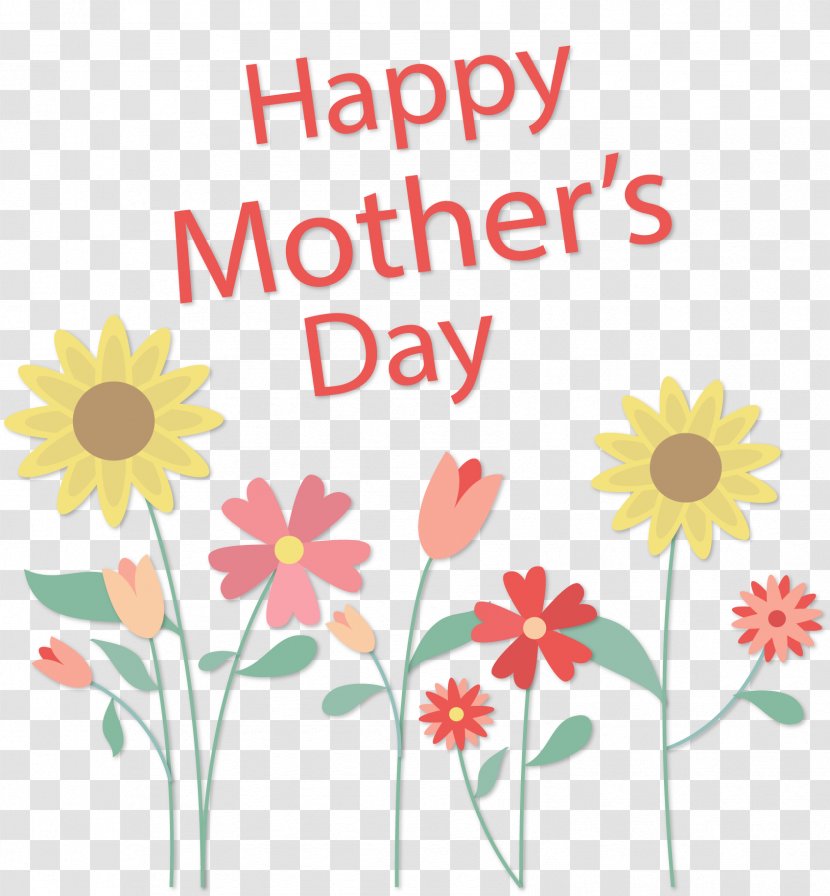 Mothers Day Flower - Floral Design - Sunflower Mother's Greeting Card Transparent PNG