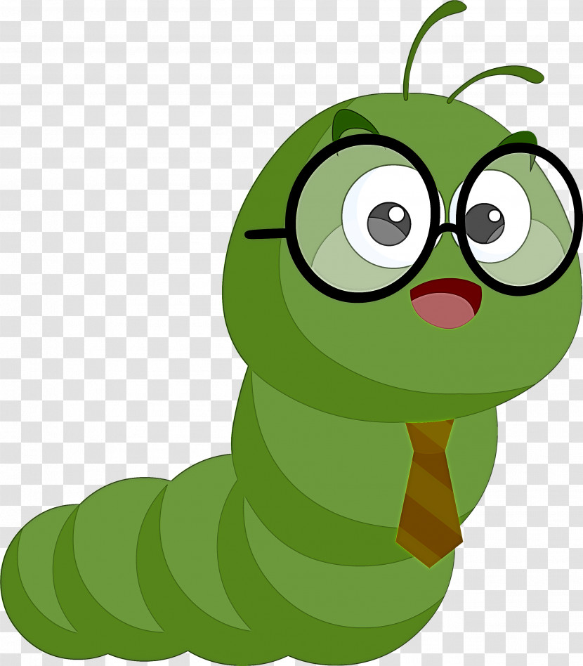 Caterpillar Green Cartoon Insect Larva Transparent PNG