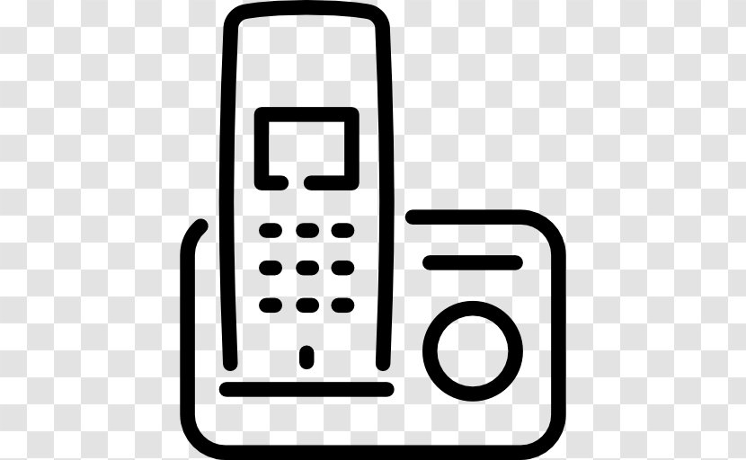 Cordless Telephone Digital Enhanced Telecommunications Call - Black - Phone Battery Transparent PNG