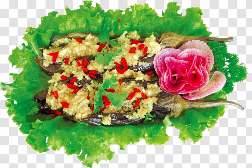 Gratis Food Eggplant Meat - Rice - Garlic Transparent PNG