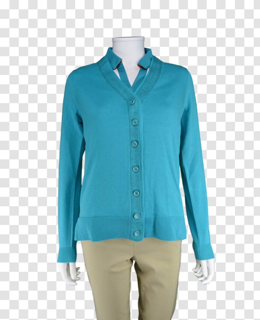 Sleeve E P Pro Sweater Cardigan Top - Turquoise - Gold Horn Transparent PNG